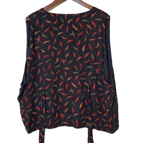 Vintage Bop Beaded Chilli Pepper Vest Size 1X Plus 90s Grunge Womens - Picture 4 of 5